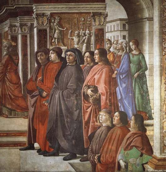 Domenicho Ghirlandaio Details of Verkundigung an Zacharias oil painting picture